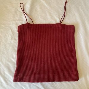 Red cropped tank top